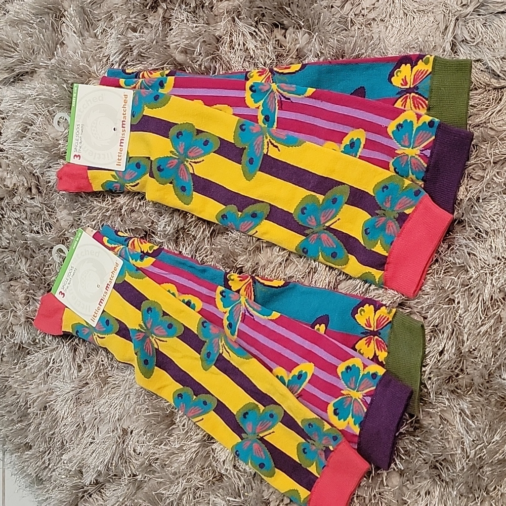 Little Miss Matched Butterfly Socks Bundle